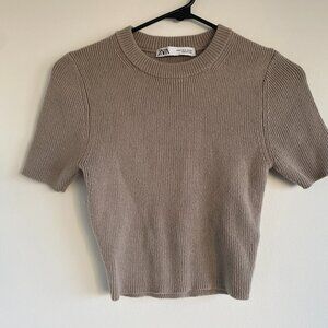 Zara Beige Crop Top
